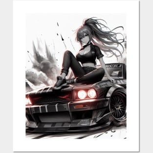 anime street race girl Posters and Art